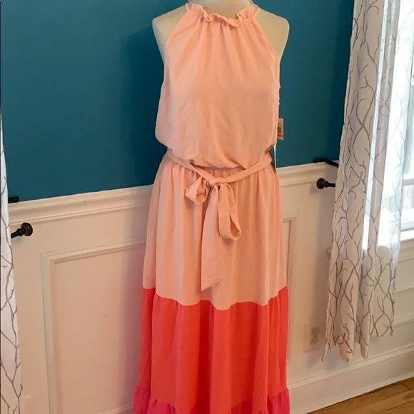 NWT! Women’s CeCe ruffled color block maxi dress Small - Picture 2 of 4